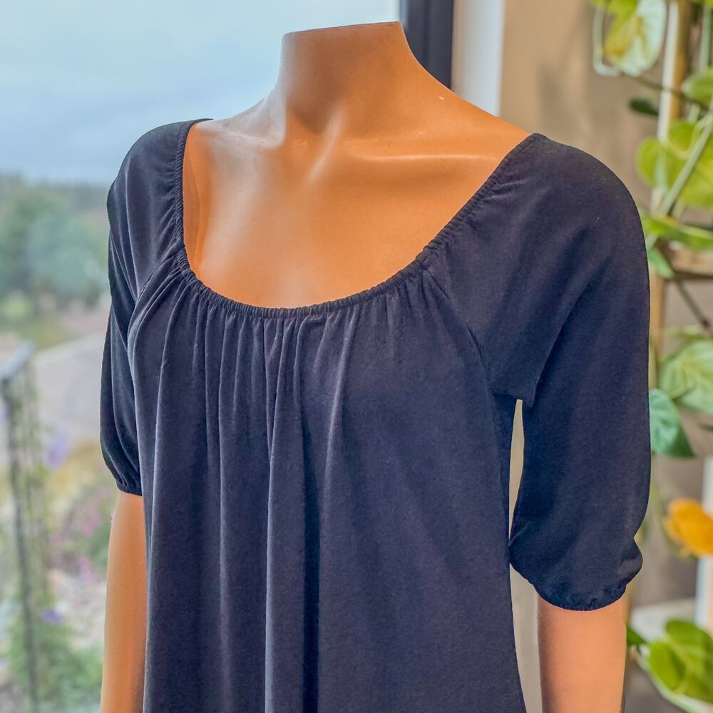 Vintage White House Black Market Black Bubble Hem Scoop Neck Dress-Women's Small - Picture 6 of 9
